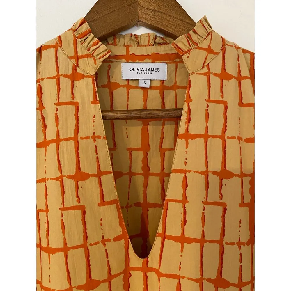 Olivia James Chloe Mini Dress Off the Grid Biscotti $216 Drop Waist Flounce S Brown - Image 6