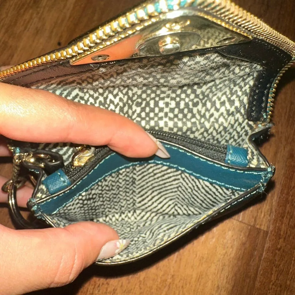 Rebecca Minkoff Molly Metro Wallet Blue Zipper Coin ID Key Fob - Image 5