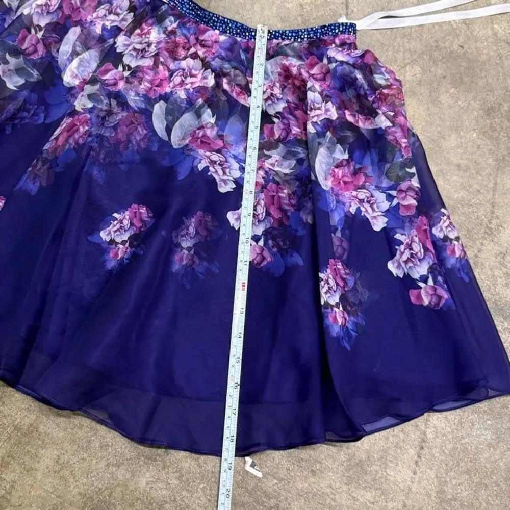 Ellie Wilde Mon Cheri EW21837S Rhinestone floral flowy skirt - Image 6