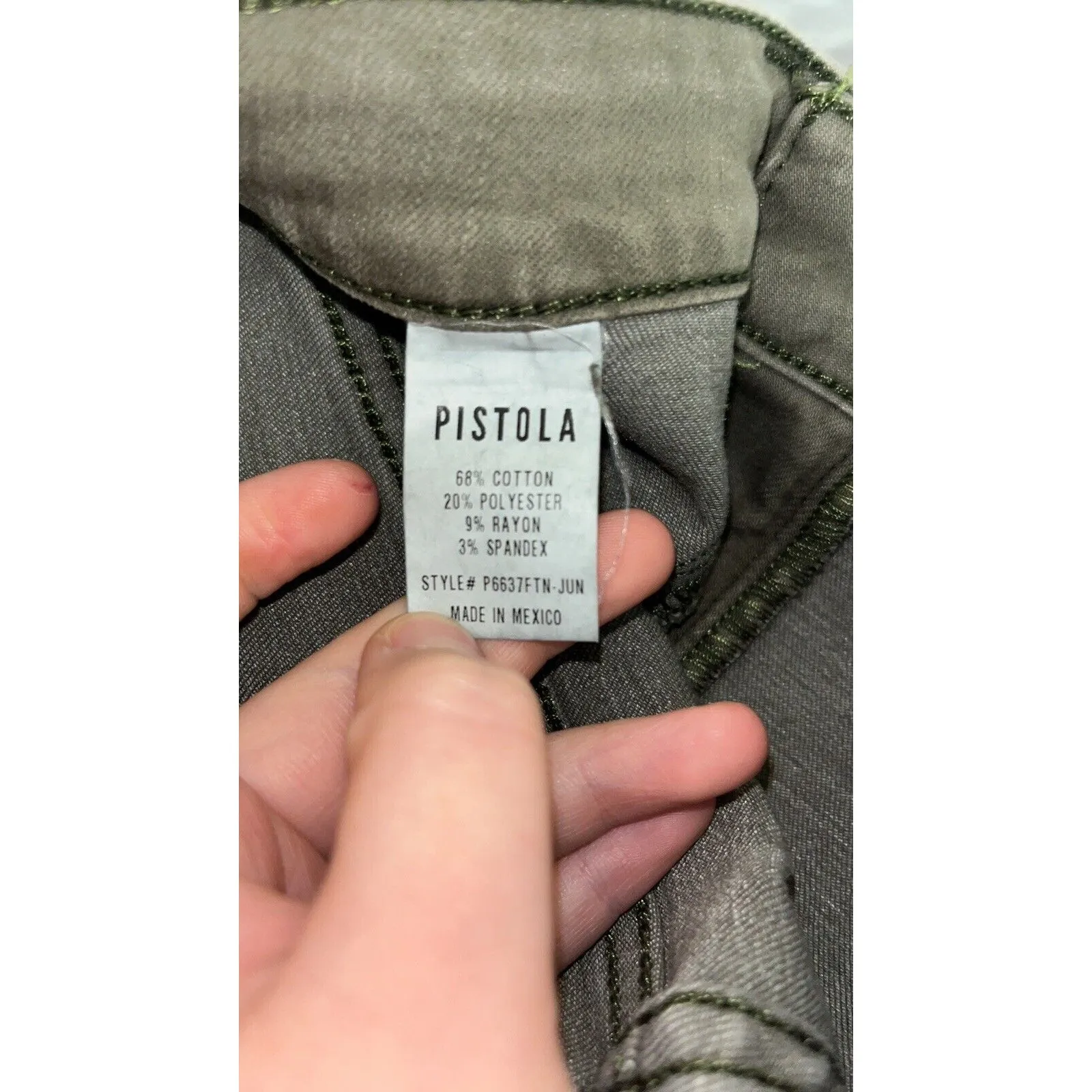 Women’s Pistola Dark green  high rise Faux leather pants size 27 going out fun - Image 6