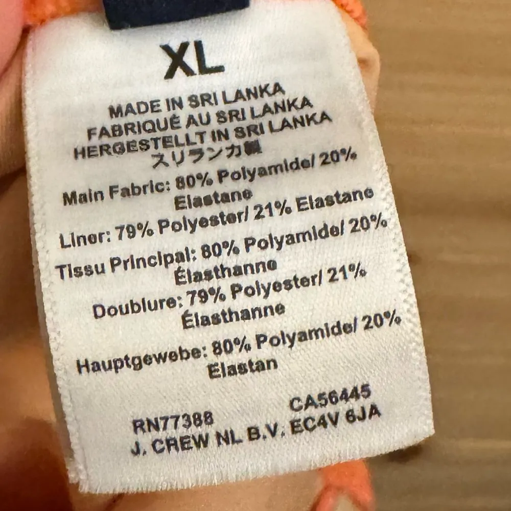 J. Crew Factory Size XLarge Strapless Bandeau Salmon One Piece Swimsuit Orange - Image 11