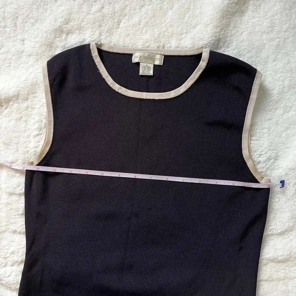 Petite Sophisticate Womens Tank Top Size S Black Round Neck Sleveeles Casual - Image 5