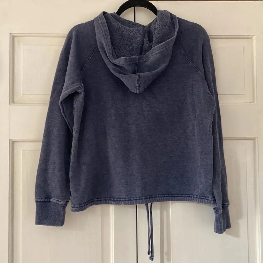 Champion Hoodie Blue Script‎ Logo Hooded Sweatshirt Drawstring Waist Chambray - Image 7