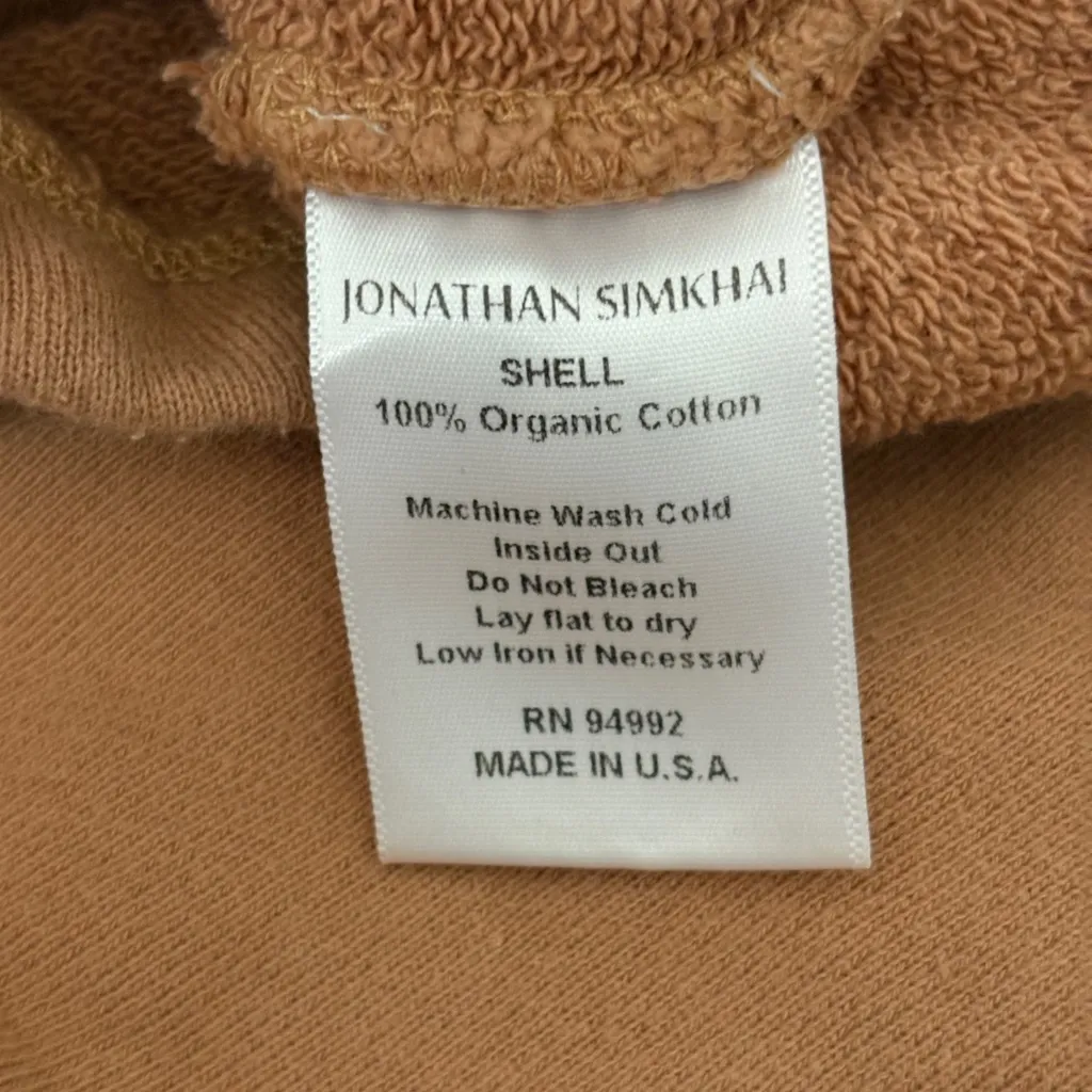 Jonathan Simkhai Standard Evie Shorts Cashew Organic Cotton Relaxed Tan Size XS - Image 6