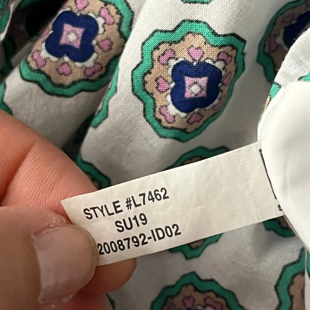 J. Crew Women's White Green Purple Tassel Cotton Swimsuit Tunic Cover Small - Image 5