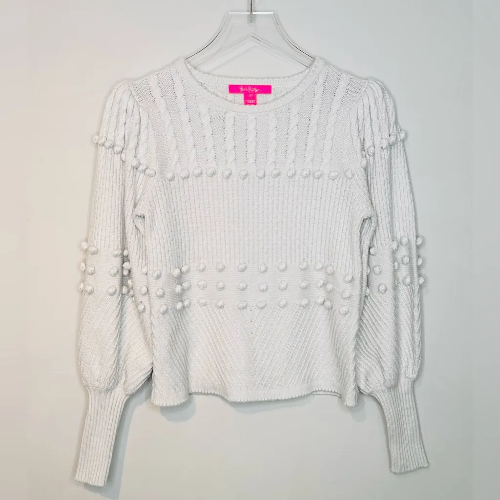 Lilly Pulitzer Kippa Gray Knit Sweater Shirt Top - Image 12