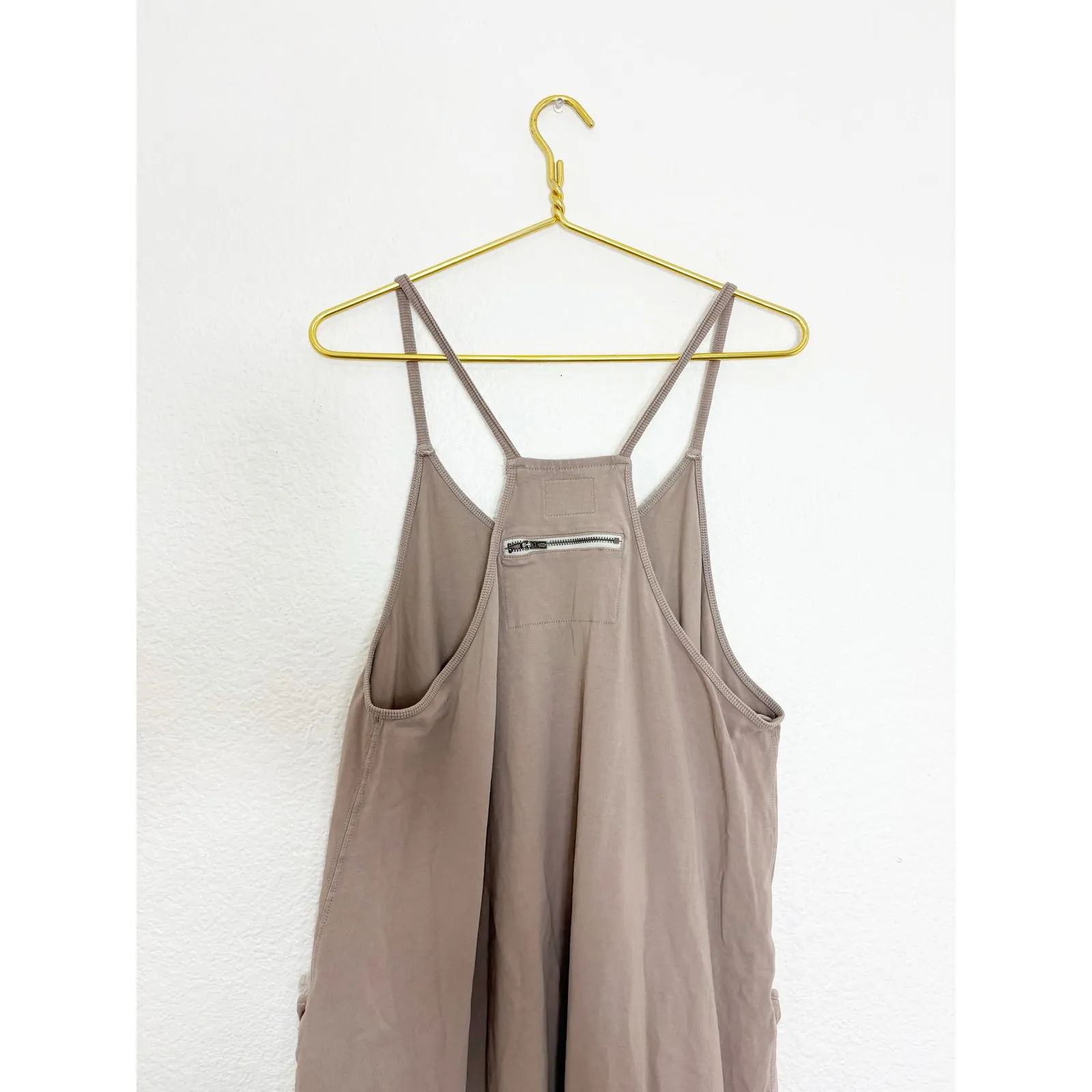 Free People Movement Hot Shot Onesie Size Small Tan Lagenlook Oversized Relaxed - Image 11