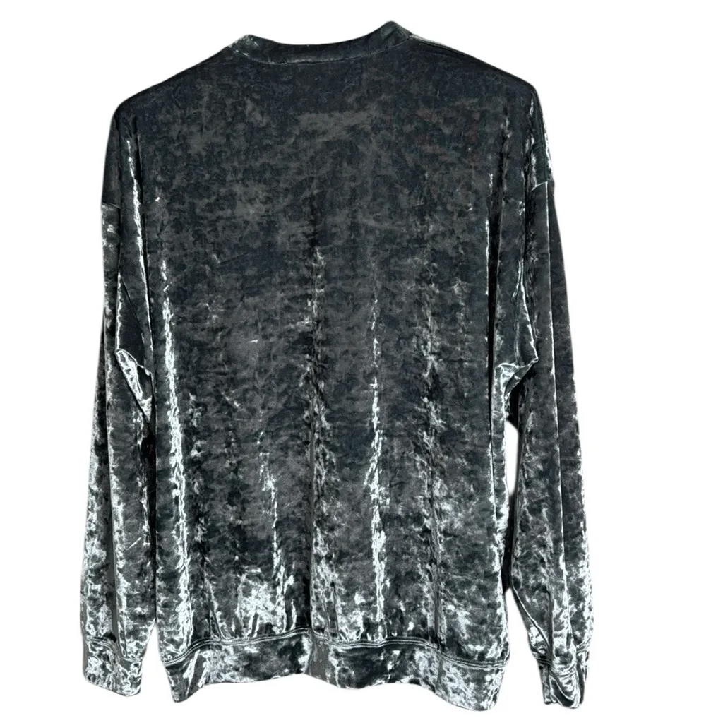 Onzie x Revolve Mint/Steel Gray Crushed Velvet Oversized Sweatshirt One Size - Image 3