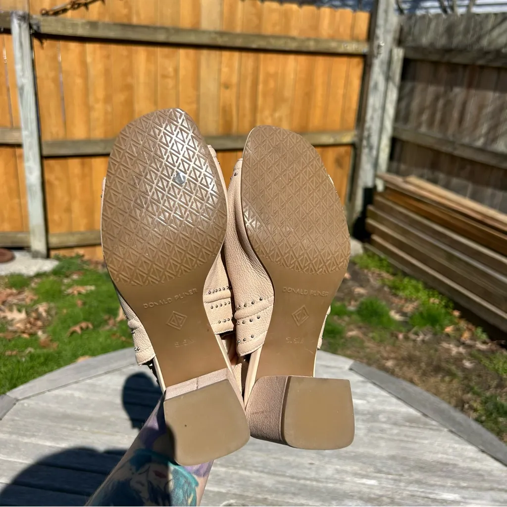 DONALD‎ PLINER Penny Open Toe Slingback Mule In Putty size 5.5 Tan - Image 8