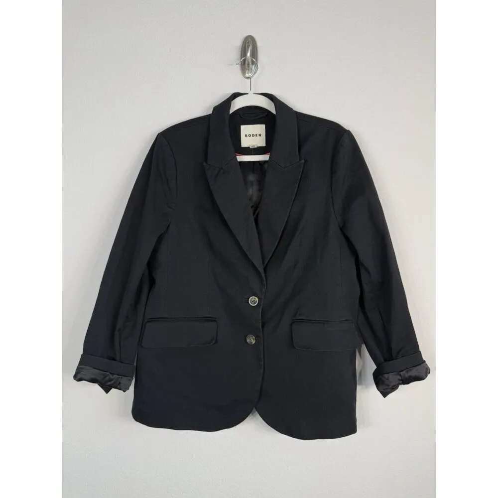 Boden Women’s‎ Black Button Front Lined Blazer Jacket Stretch Size 16 - Image 2