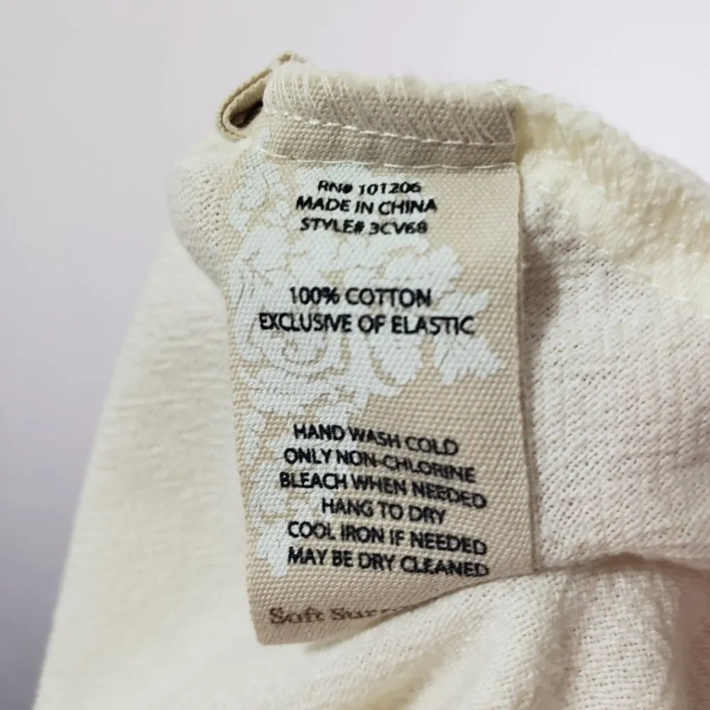 New SOFT SURROUNDINGS Women's 18 Ivory Cream Wide Leg, Cotton Pants - Image 5