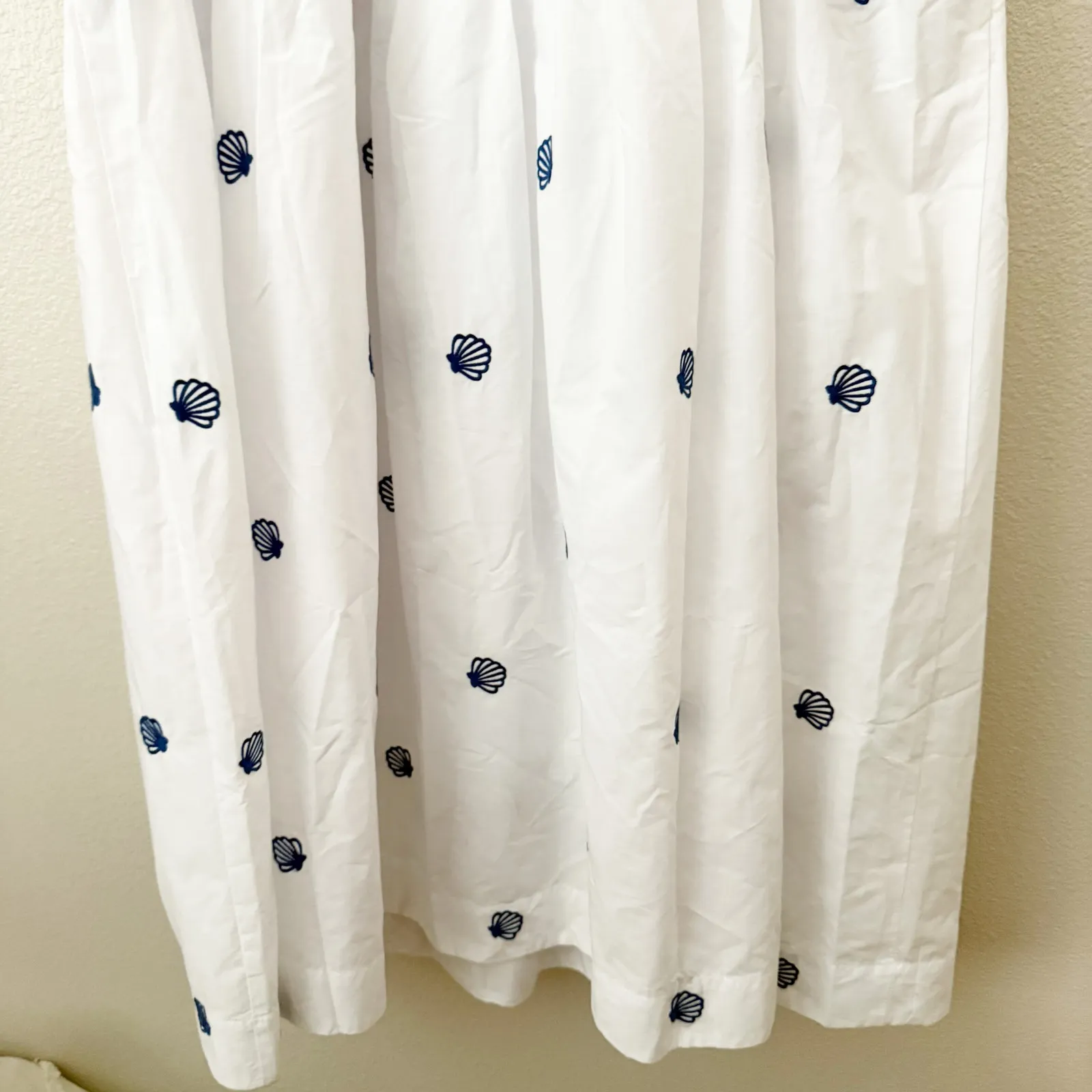 JOIE x ANTHROPOLOGIE | Cotton Blue Seashell White  Dress Embroidered NWT | XL - Image 6