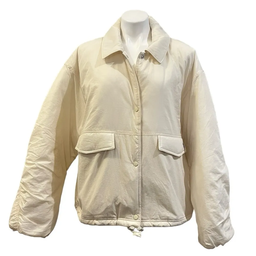 FREE PEOPLE Off The Bleachers Coaches Jacket Relaxed Lightweight Size XL NEW - Image 4