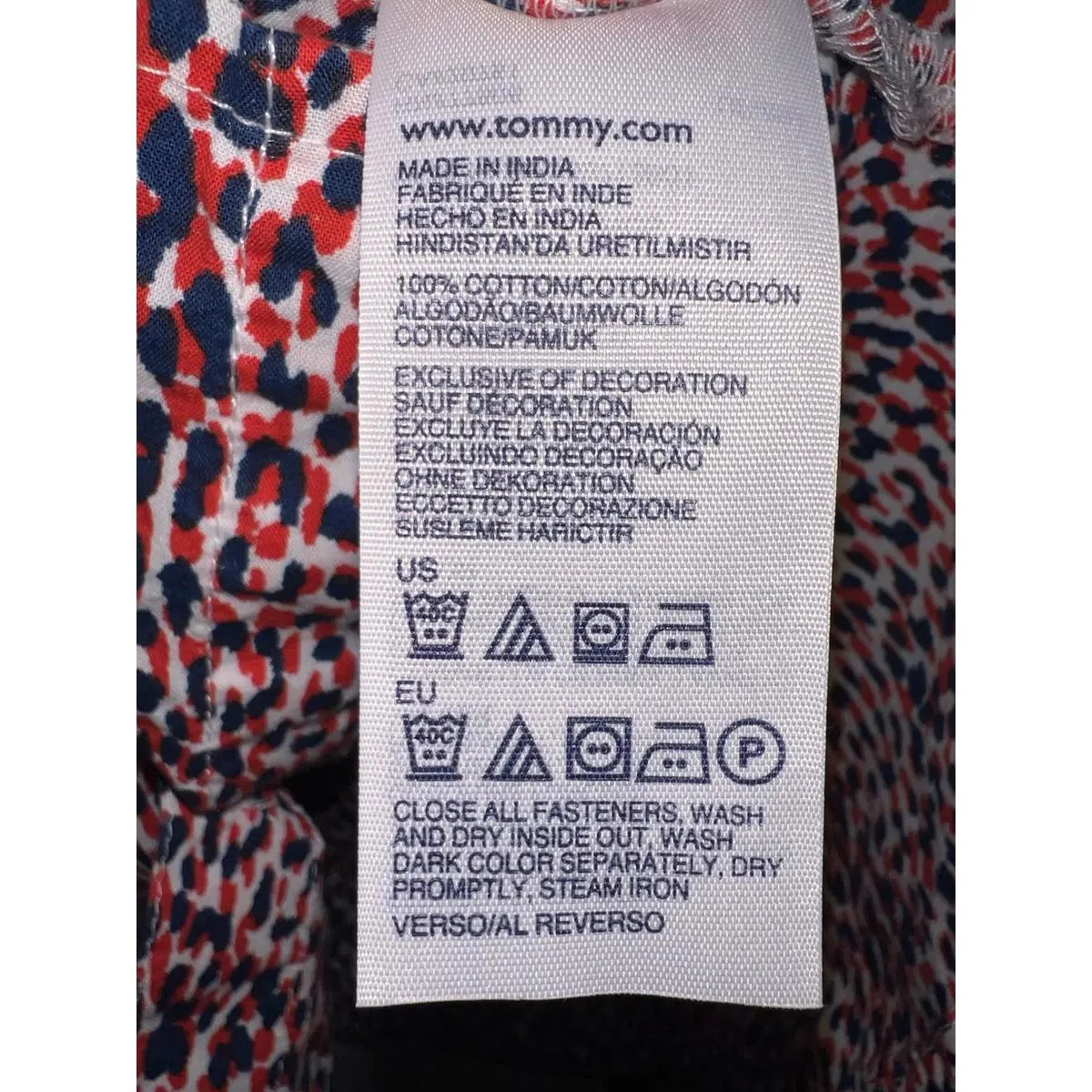 Tommy Hilfiger Women's XL Red Blue White Pattern 100% Cotton Preppy Shirt - Image 7