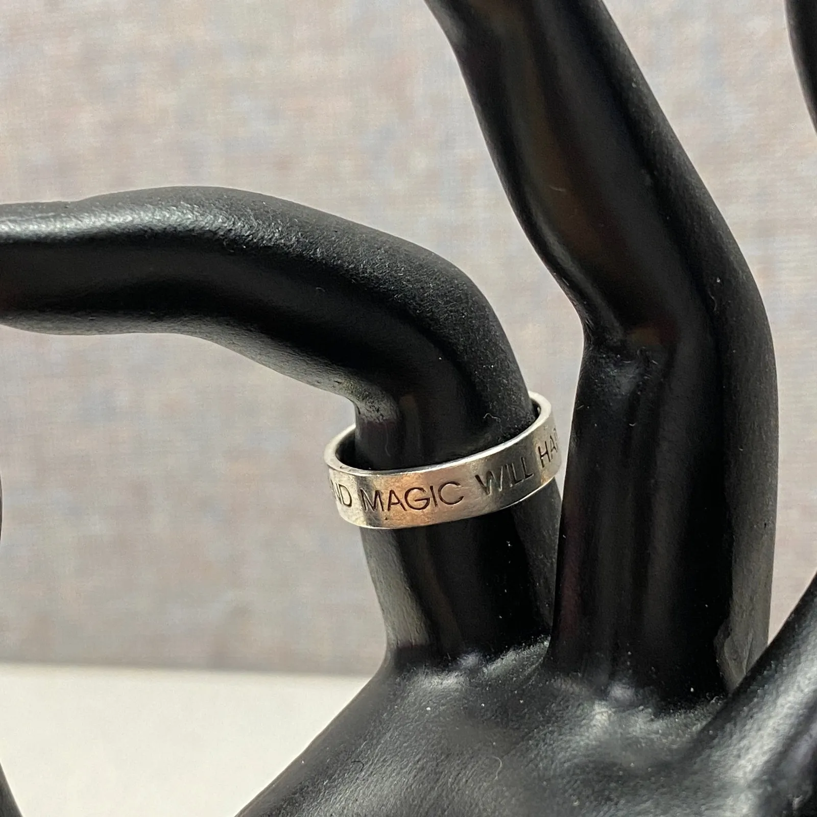 Sterling 925 Believe In Yourself & Magic Will Happen Inspirational Ring Size 7 Silver - Image 9