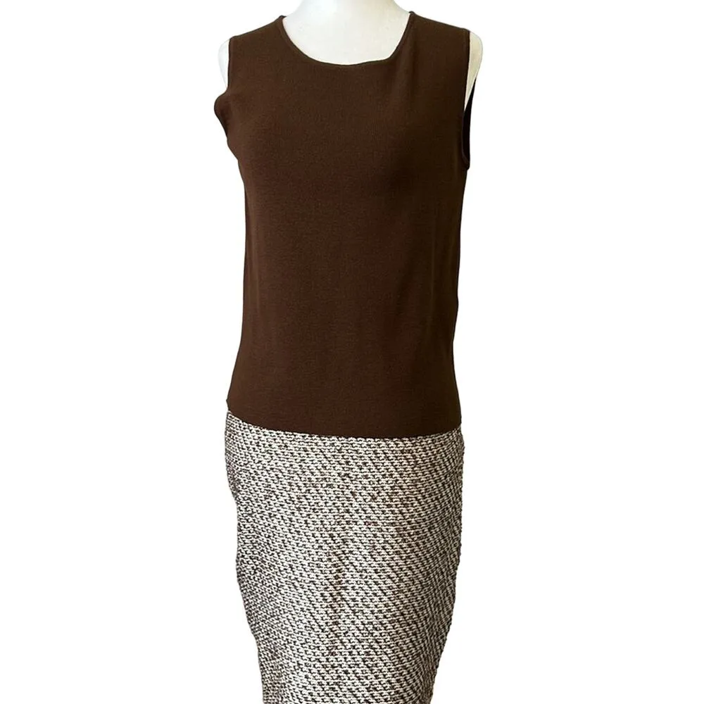 Women’s vintage St John Santana knit 3 pc brown tweed suit size sm - Image 6