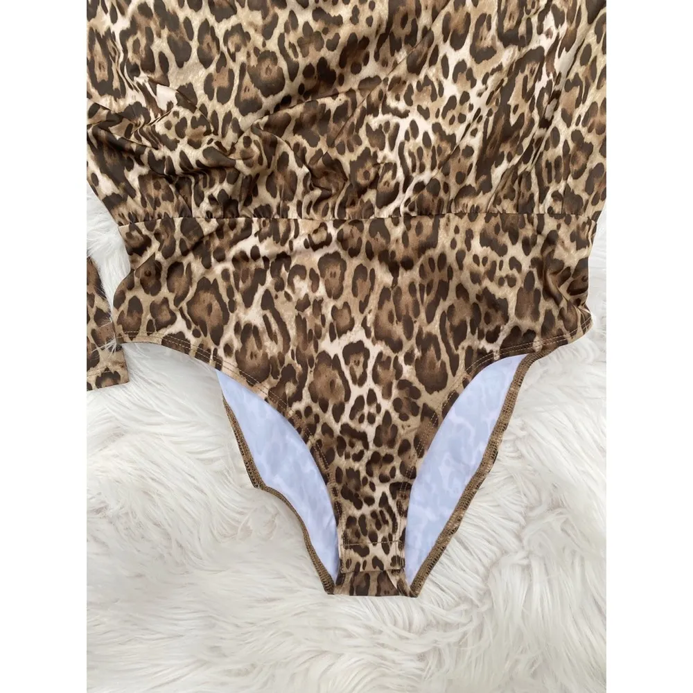 NWT Wayf Solano Leopard Cowl Neck Bodysuit - Image 8