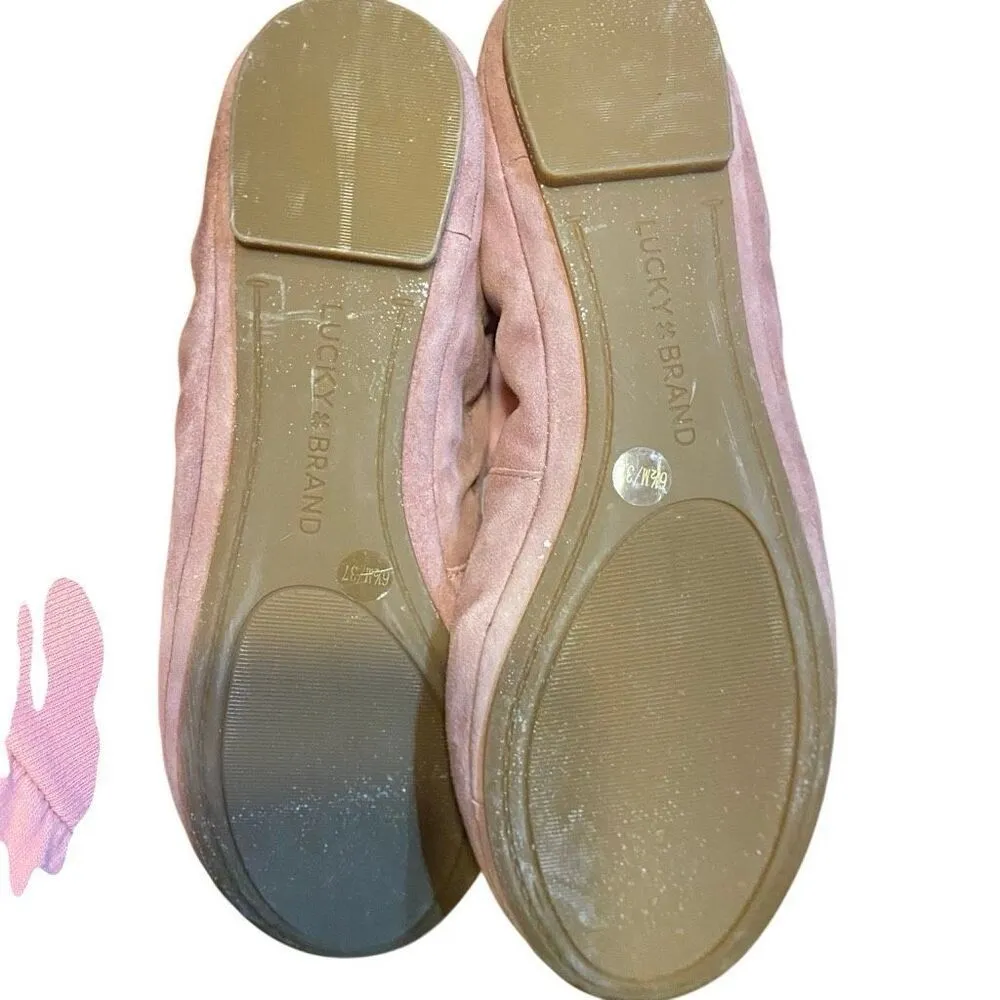 Lucky Brand Emmie ballet flat in a mauve or dusty pink suede material 6.5 - Image 6