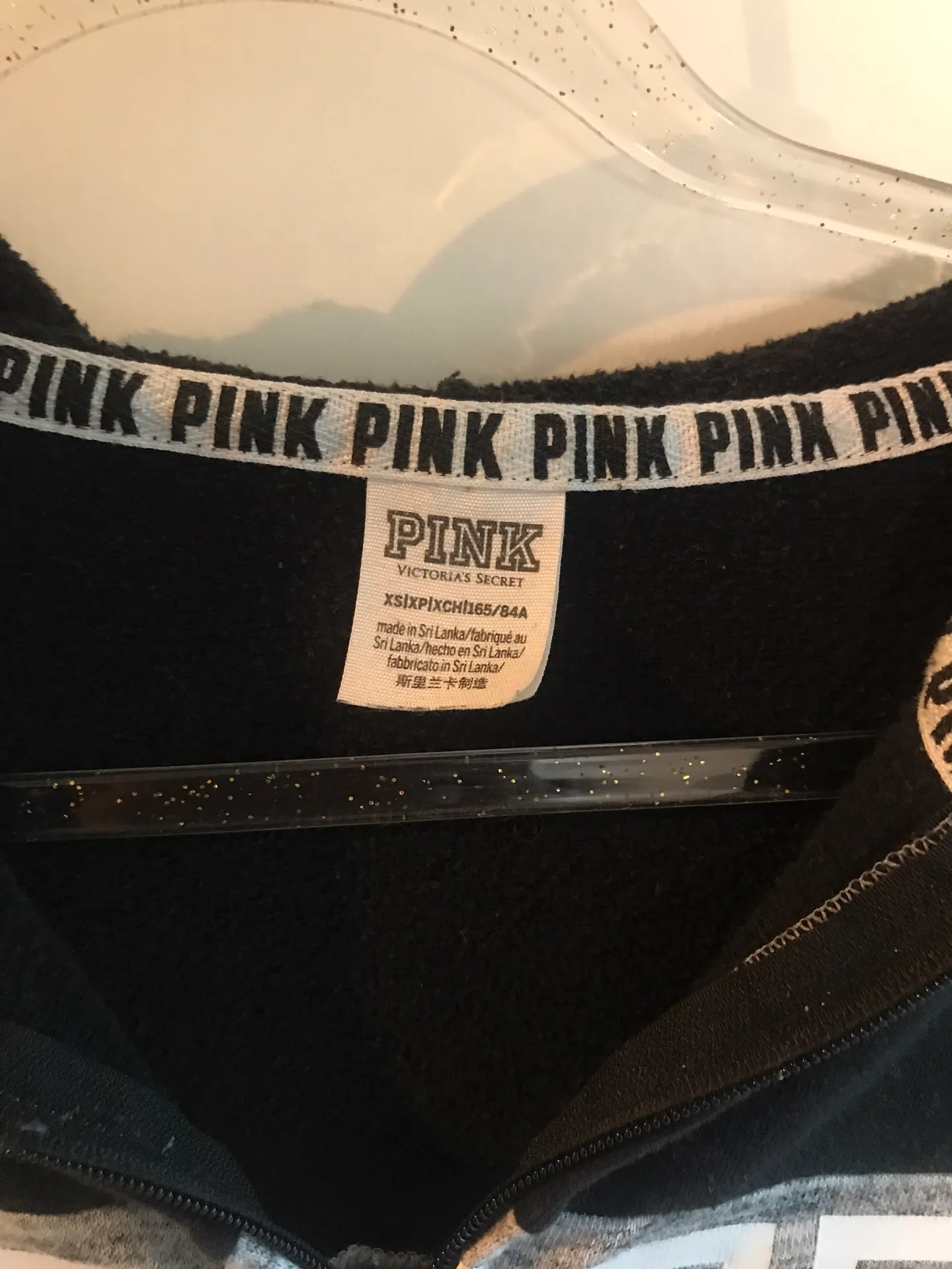 PINK - Victoria's Secret Herringbone Crop Zip Up Hoodie - Image 3