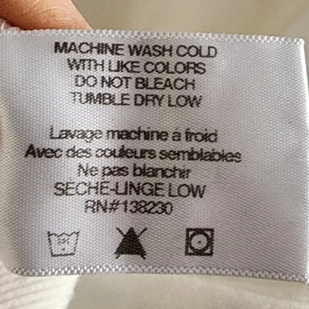 Pam & Gela Hi-Low Lace Long Sleeve Sweatshirt White XS - Image 8