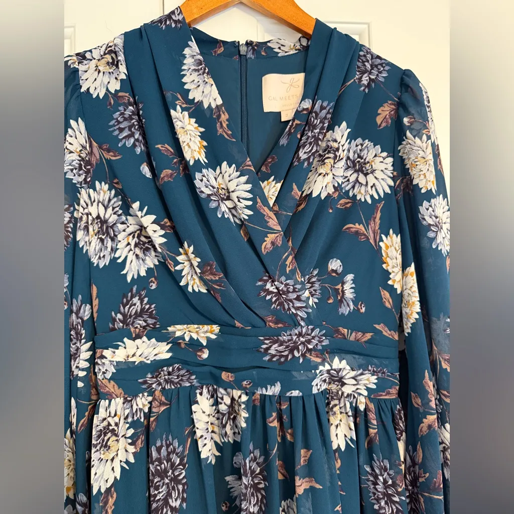 Gal Meets Glam Georgia Dress Size 2 Teal Cadet Blue - Image 8