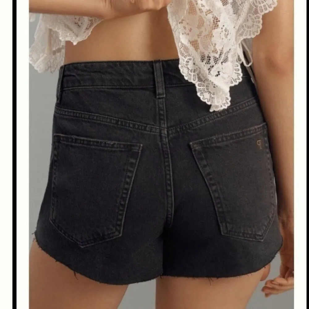 ANTHROPOLOGIE Pilcro Lace Up High Waist Black Shorts Size 32 NEW - Image 10