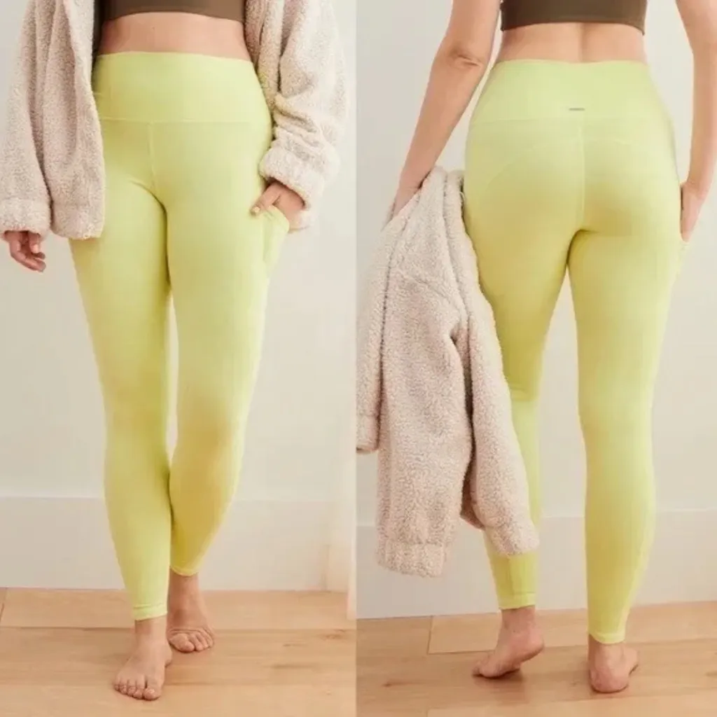 OFFLINE BY AERIE The Hugger Legging in Light Green Yellow- Size Large L - NEW - Image 3