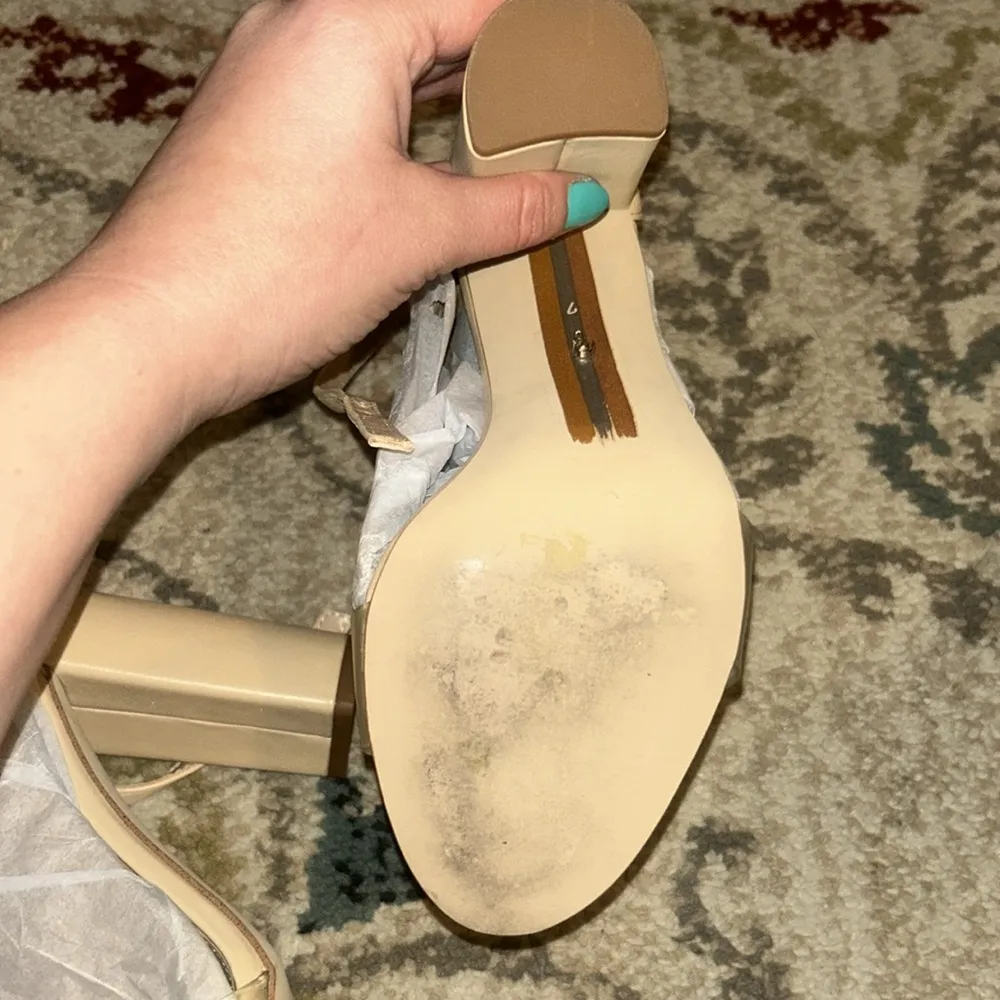 Almond/ Clear Block Heels - Image 6