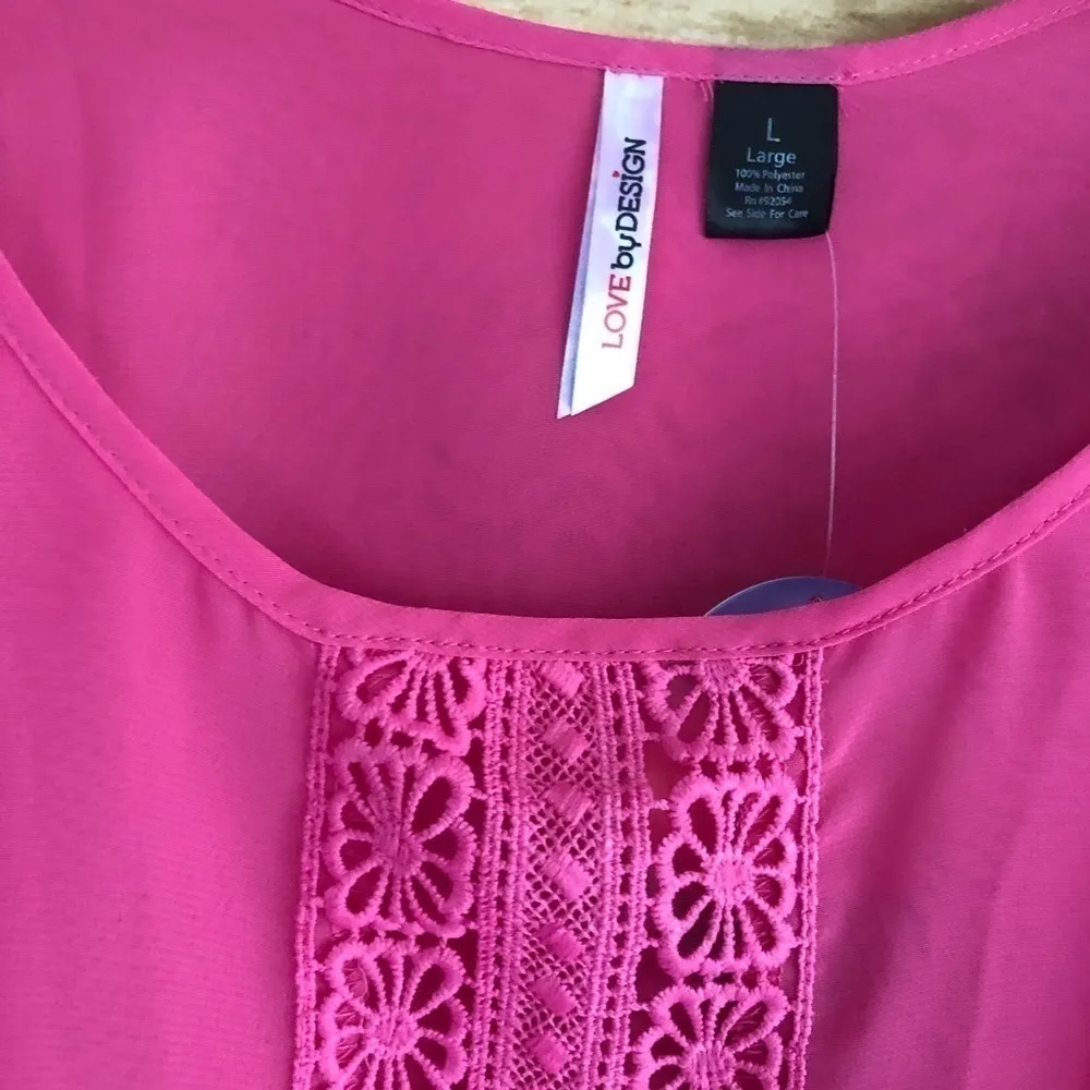 Crochet lace trim sheer flutter sleeve crop top Jr size XS - Image 3