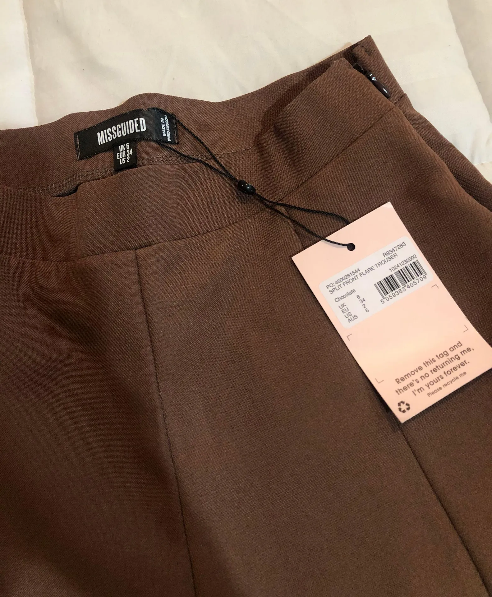 Missguided Chocolate Split Front Flared Pants - Image 5