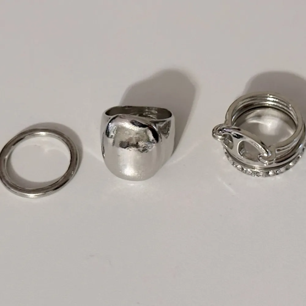 Sz. 10 Silver Toned Ring Set (5) - Image 4