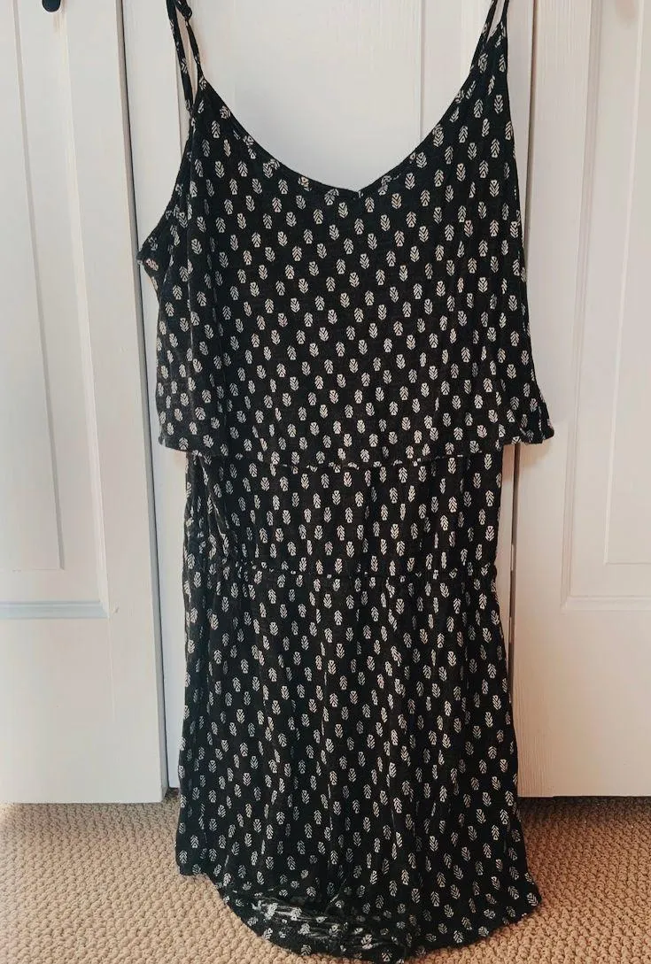 Black Patterned Romper  - Image 3