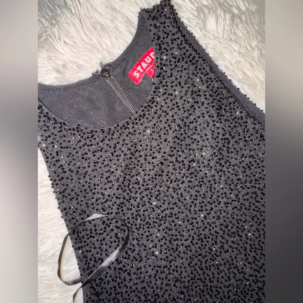 NWOT STAUD Gabrielle Bead-Embellished Colorblocked black Ivory maxi dress sz S - Image 6