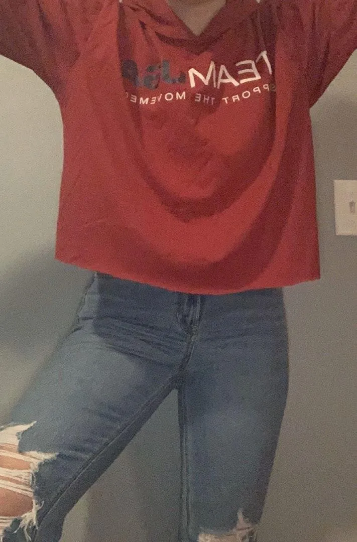 Team USA Olympic Cropped Sweatshirt Red - Image 3