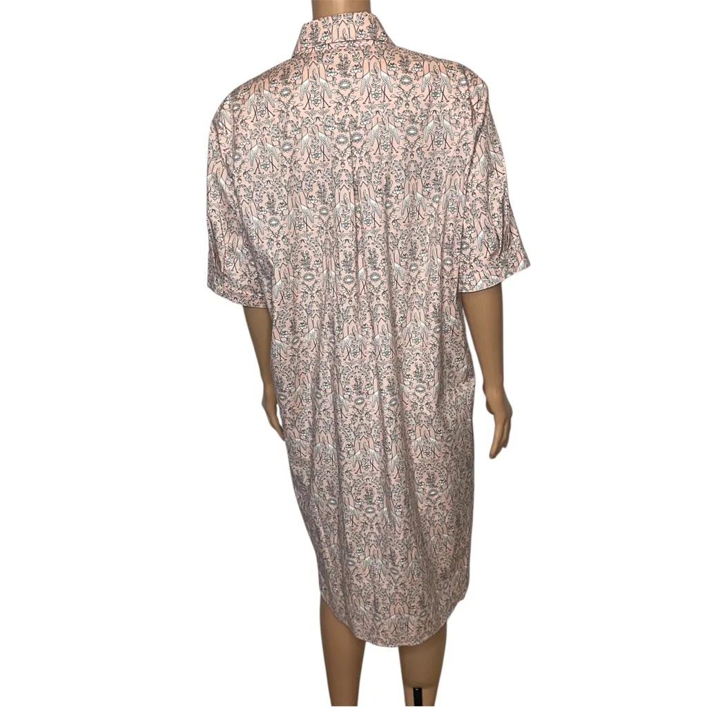 J. McLaughlin Arisa Cotton Popover NWT Floral Bird  Shirt Dress sz XL - Image 4