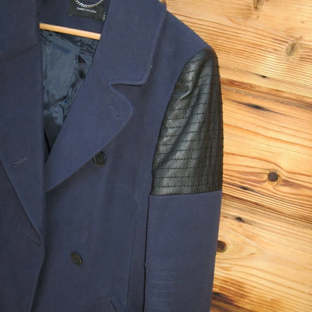 Blue Black Soft Cotton Coat - Image 5
