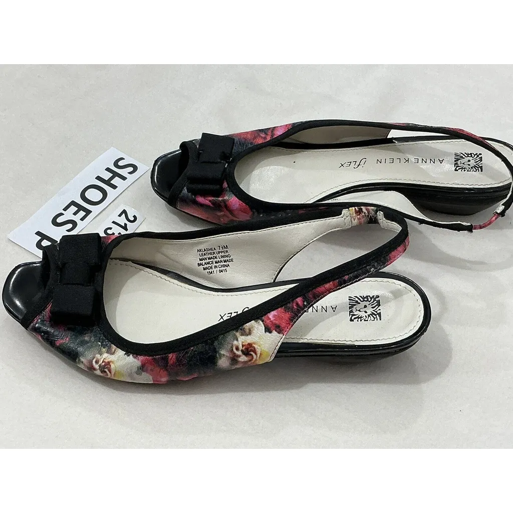 Womans Anne Klein Iflex Aklashea Open Toe Sling Back Small Heel Sandal 7.5 M - Image 3