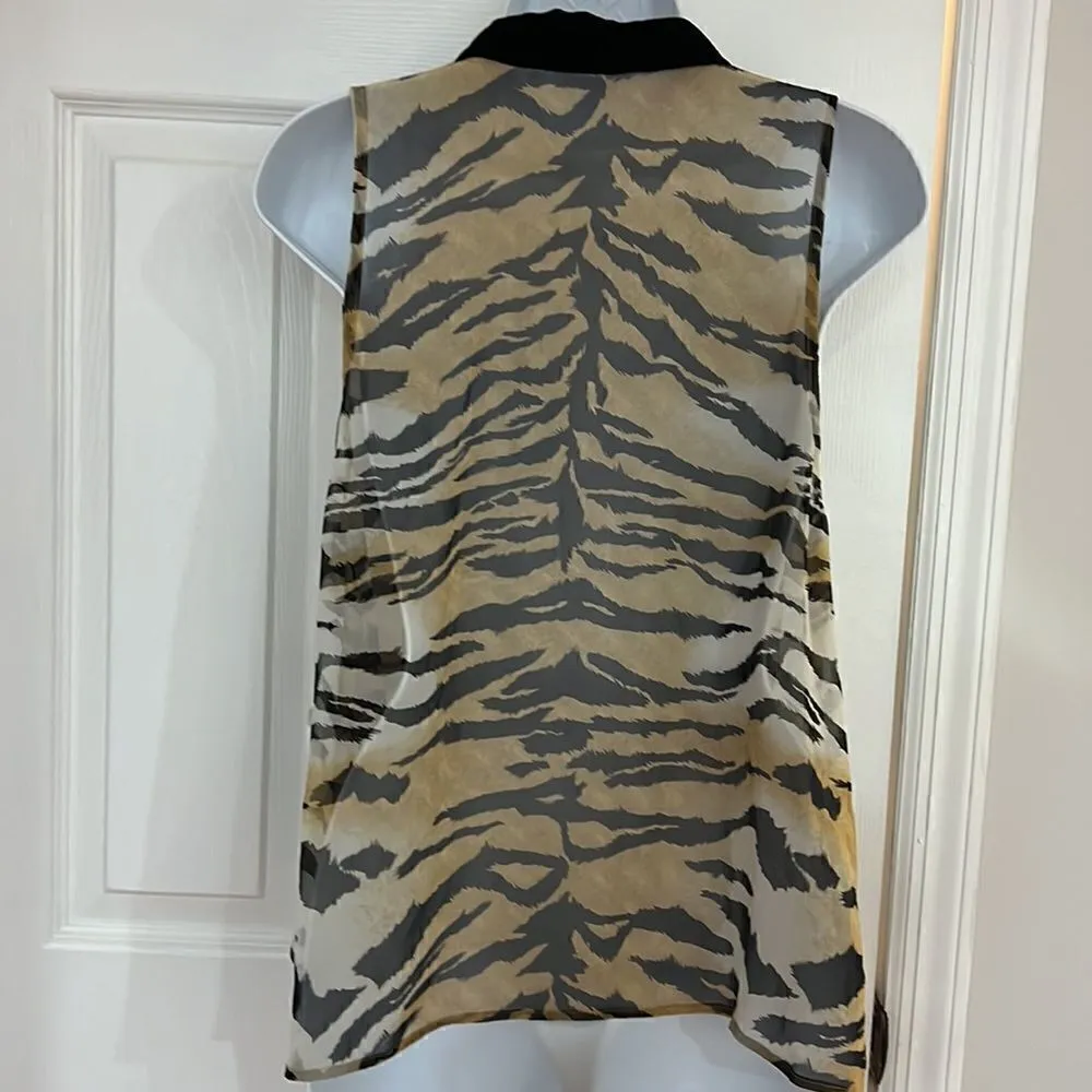 NWT Equipment Velvet Collar Tank Button-down Top size L - Image 4