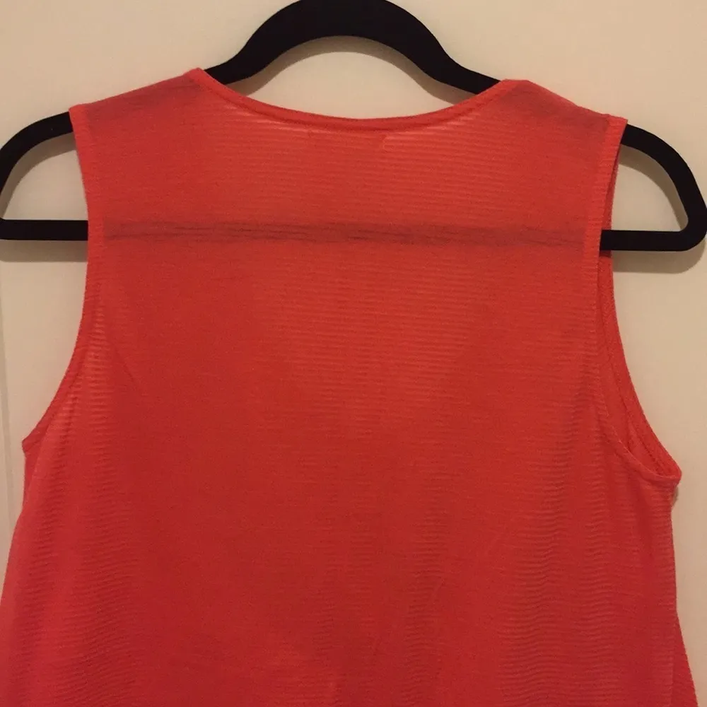 DKNY Jeans Coral Striped Ruffle Blouse Size XL - Image 7