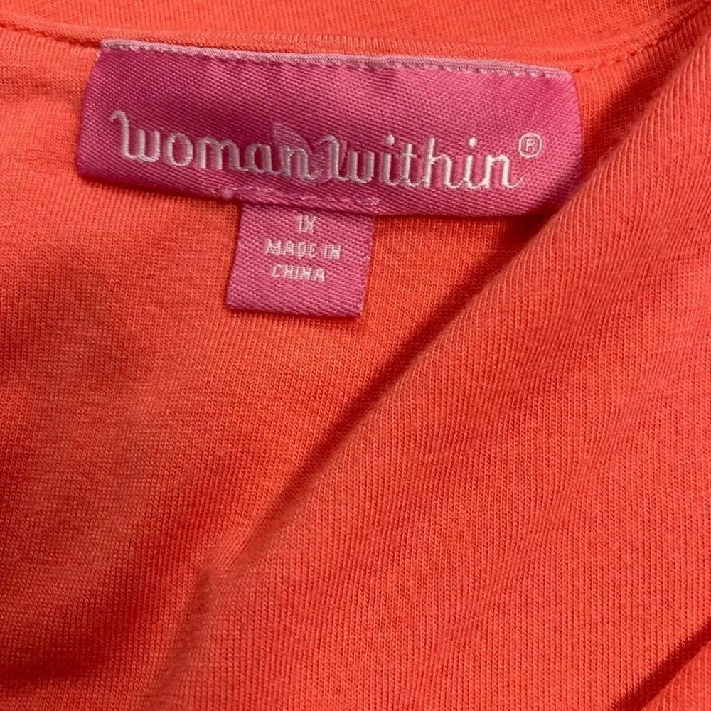 WOMAN WITHIN, Orange Floral Maxi Dress, Size 1X, - Image 5