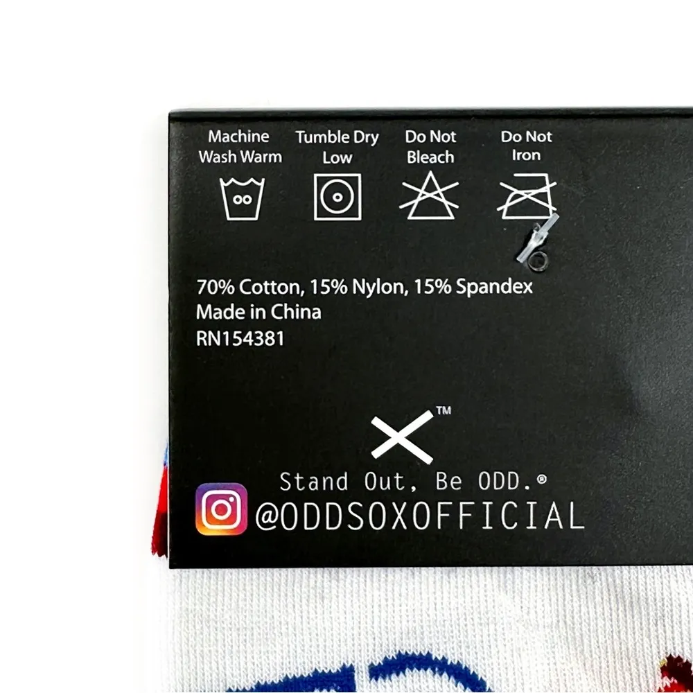 Odd Sox Snapple Fruit Drink Crew Socks Mens Womens Fruity Fun Novelty Gift White - Image 7