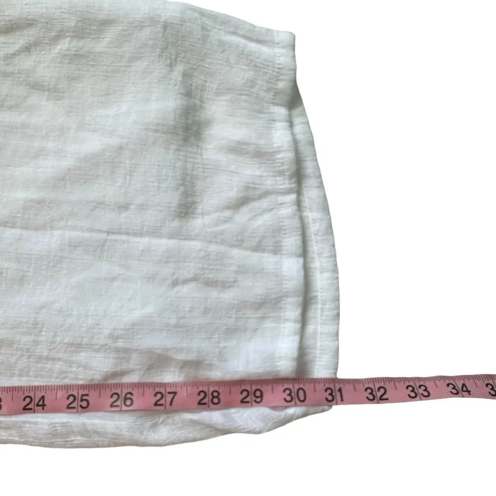 New Directions White Wide Leg Palazzo Elastic Waist Boho Pants Size Medium - Image 11