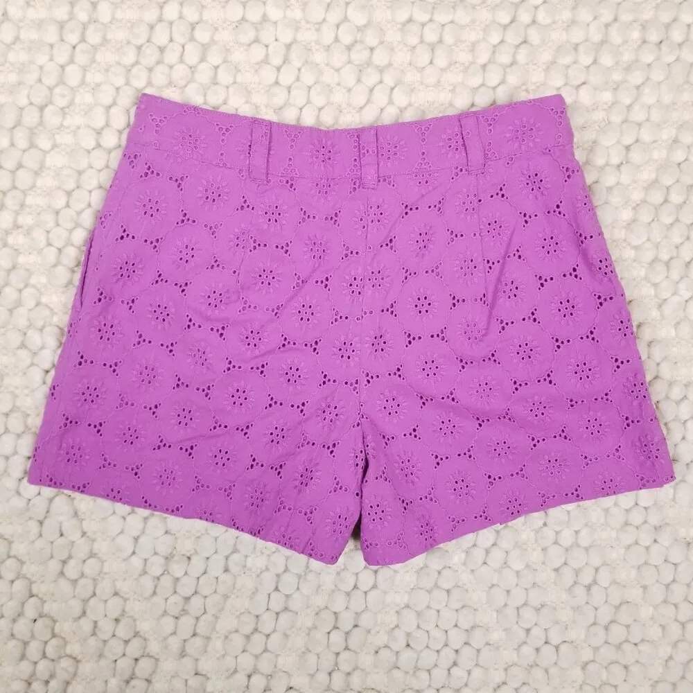 NWT Draper James Woven Shorts Eyelet Purple Sz 0 - Image 6