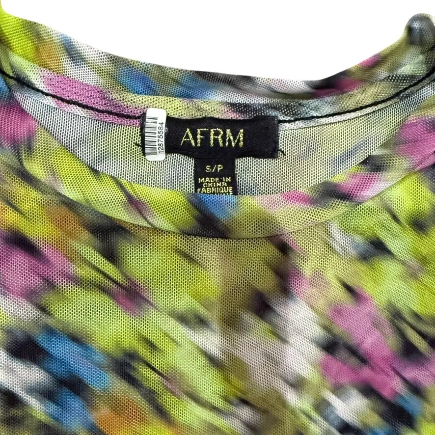 AFRM Kaylee Crewneck Long Sleeve Top in Multi, Size S - Image 4
