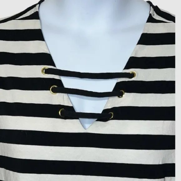 Michael Michael Kors Black and White Striped Mini Dress Size 2X - Image 6