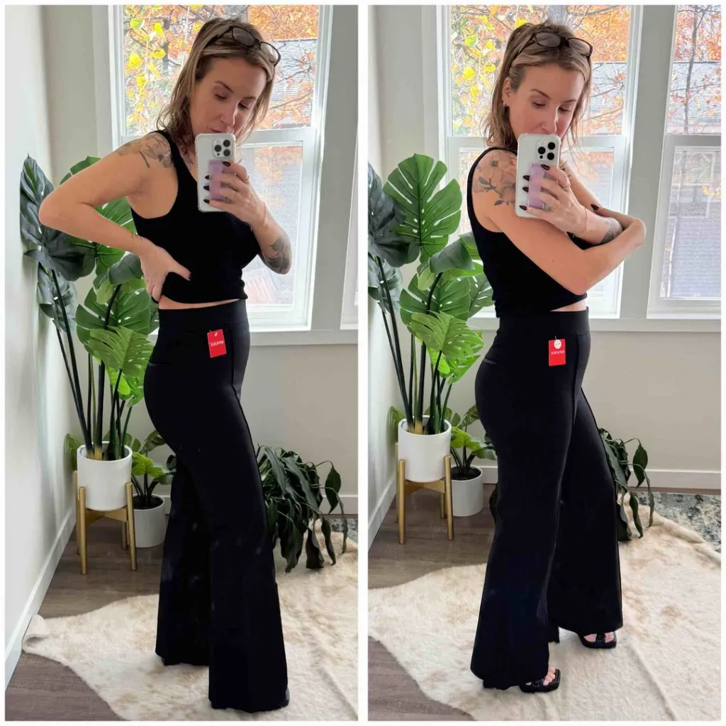 SPANX SPANXsmooth PerfectFit Ponte Flare Pants in Classic Black Size Large - Image 12