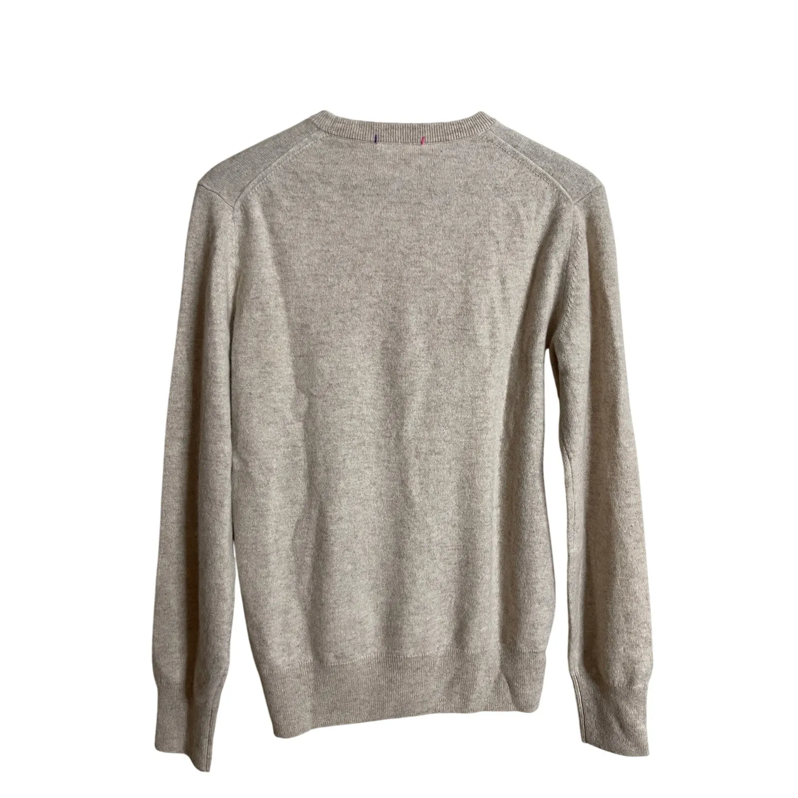 HumanUnion Custom Cashmere Crewneck Sweater "Forever Fangirl " Womans Small Tan - Image 3