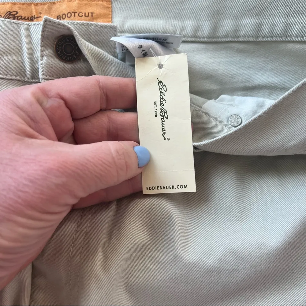 NWT Eddie Bauer Flat Front Khaki Pants Size 20 Tall Boot Cut Utility Wor… - Image 7