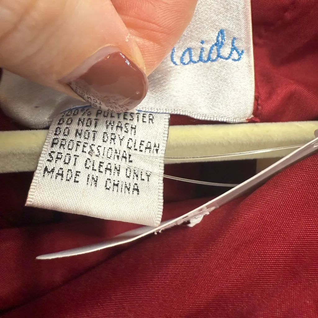 Pretty Maids One Shoulder Beaded Strap Cocktail Scarlet Mini Dress Vintage Red Size 12 - Image 6