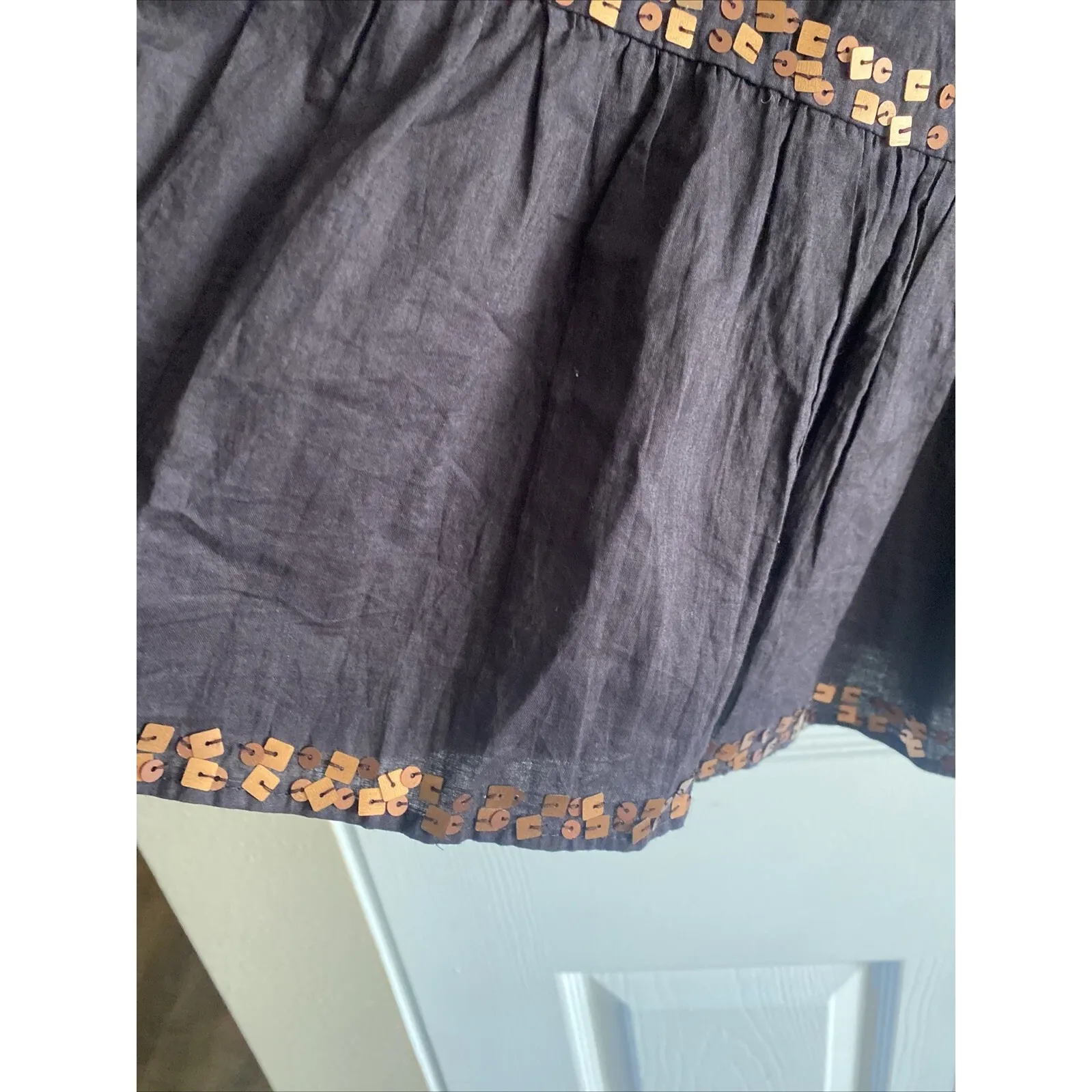 New Direction Women's Brown Tiered Festival Peasant Skirt 100% Cotton Large Boho - Image 3